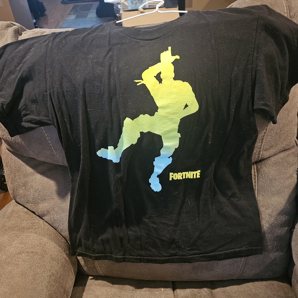 Fortnite Black Tee with Gradient Design - Washed But Never Worn